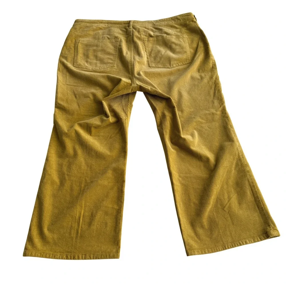 Anthropologie Pilcro The Yaya Midrise Cotton‎ Blend Corduroy Gold Crop Pants 18W - Picture 4 of 12